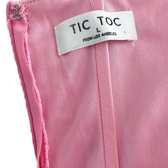 Tic Toc Los Angeles Strapless Dress Sweatheart Corset Women L Pink Barbicore - Picture 6 of 9